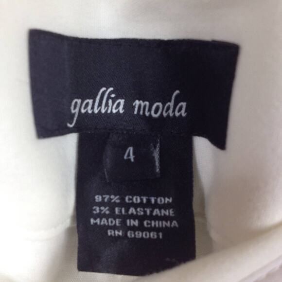 Gallia Moda White High Rise Pants Size 4 - Picture 4 of 9